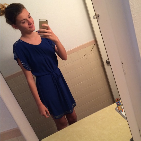 Navy blue shift dress