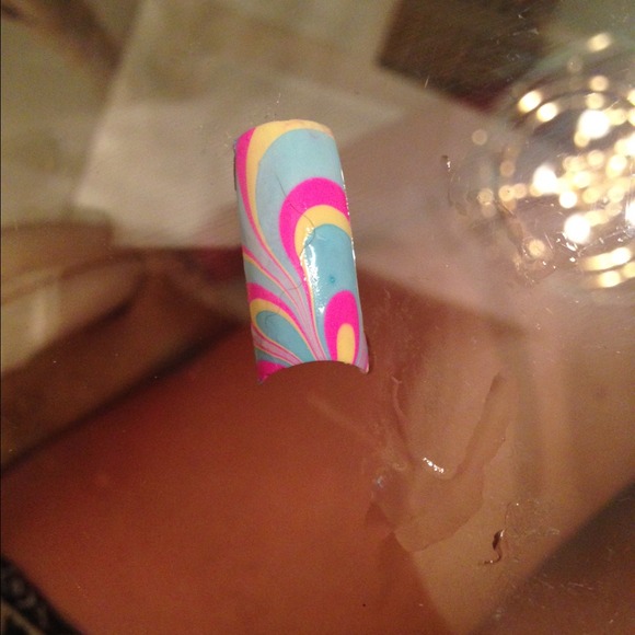 Custom Watermarble Acrylic Nail Tips!