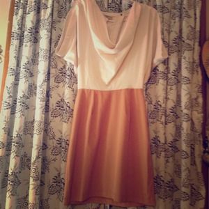 Champaign and peach draped neckline dress