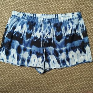Michael Kors blue tie dye silk shorts