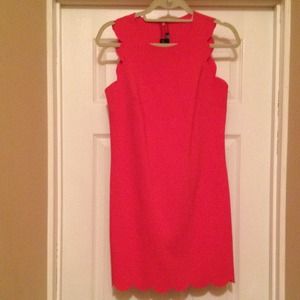 J. Crew scalloped dress-poppy color