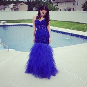 Royal blue gown
