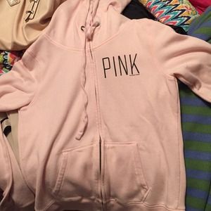Light pink full zip hoodie