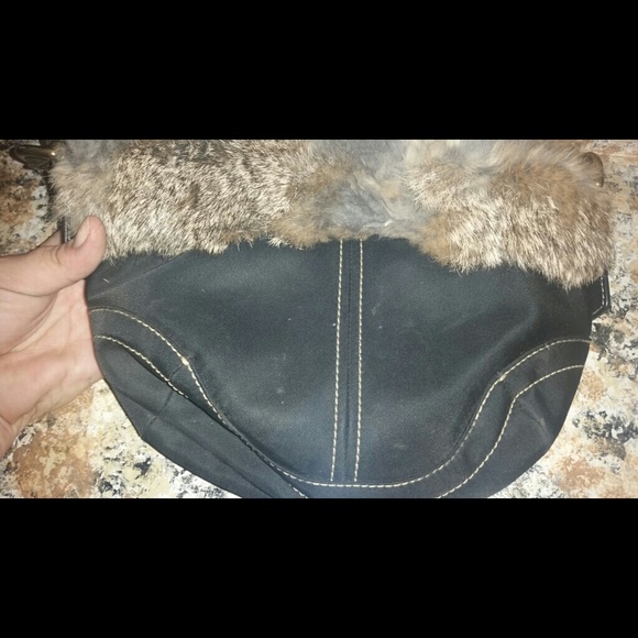 Small coach purse with real fur