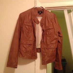 H&M brown leather jacket