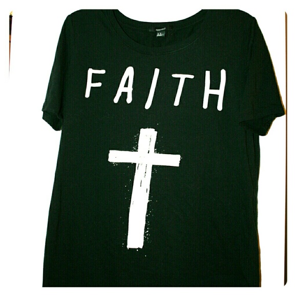 Black faith loose tee