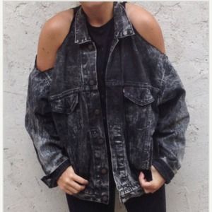 Acid wash denim jacket