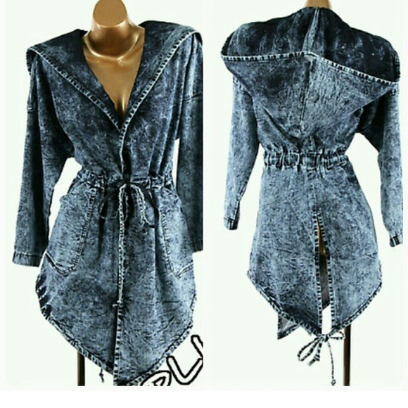 Plus size denim hoody