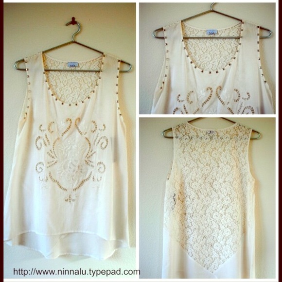 NEW Women's White Studded Tank SZ Small