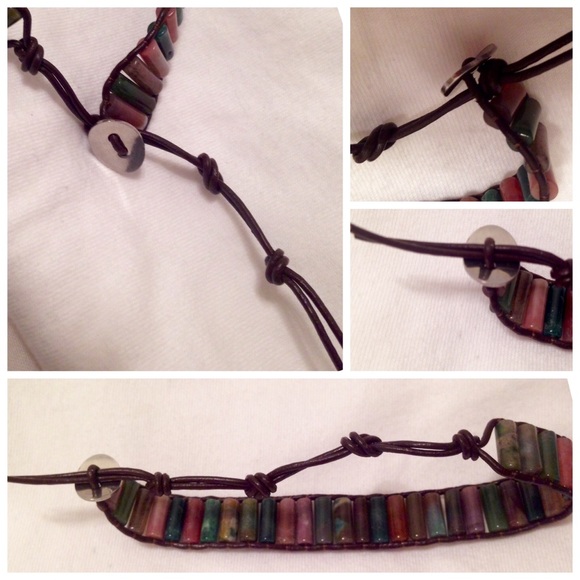 Natural Indian Agate Wrap Bracelet - Picture 3 of 4