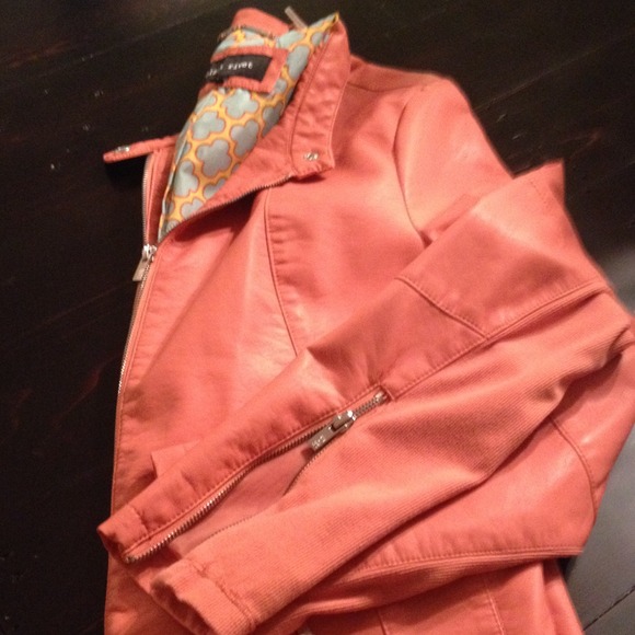 Orange leather jacket