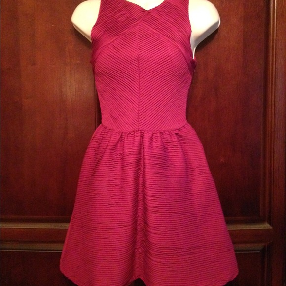 TOPSHOP Magenta Fit-n-Flare Dress. NWOT.