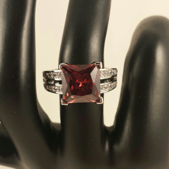Genuine Rhodium Plated Princess Ring