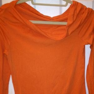 James Perse Orange long sleeve Wide Neck top-Sz-2