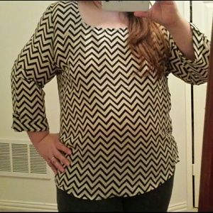 BUNDLE: Chevron & Zara black top & smiley sweate
