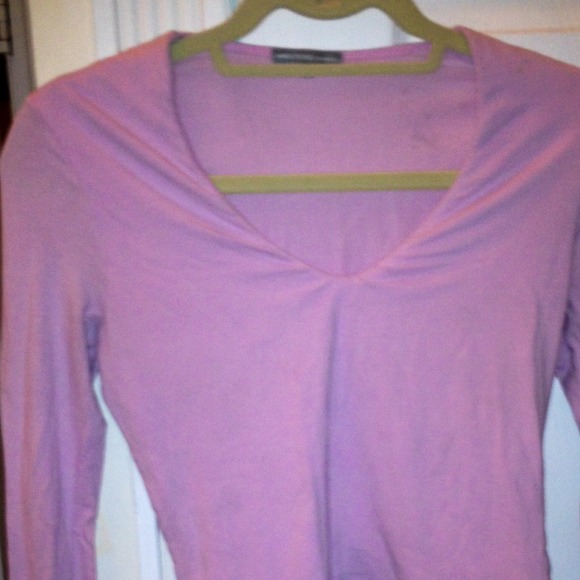 James Perse Pink V-Neck long sleeve top -size 2