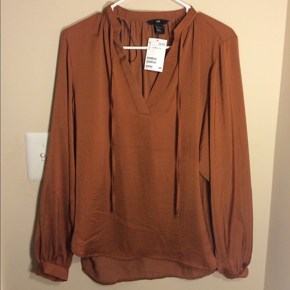 NWT Satin blouse in rust