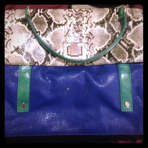 Huge color block handbag!