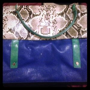 Huge color block handbag!