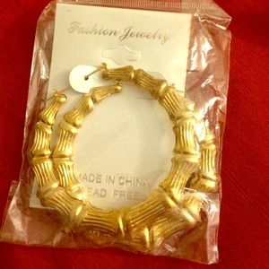 Bamboo hoop earrings