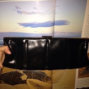 Express Black Patent Leather Clutch