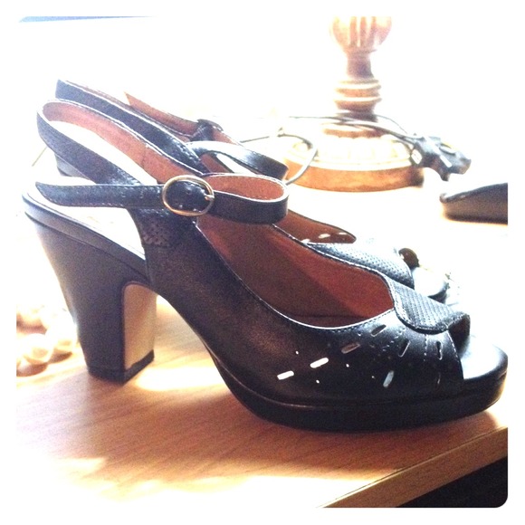Classy Black Open Toe Heels