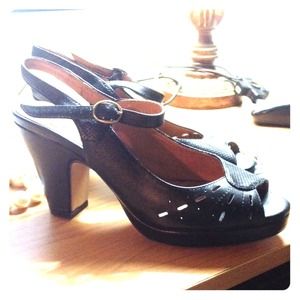 Classy Black Open Toe Heels