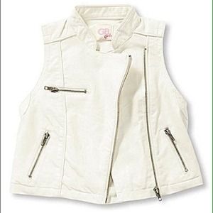 GB Girls White Leather Vest
