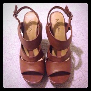 Tan strappy heels