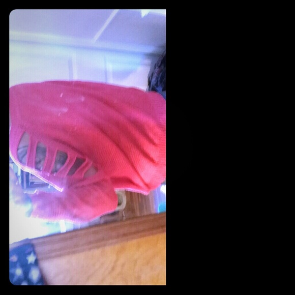 Pink slitted sweater