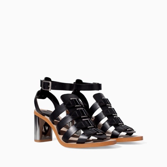 Zara sandals strappy black size 9 or40euro, new