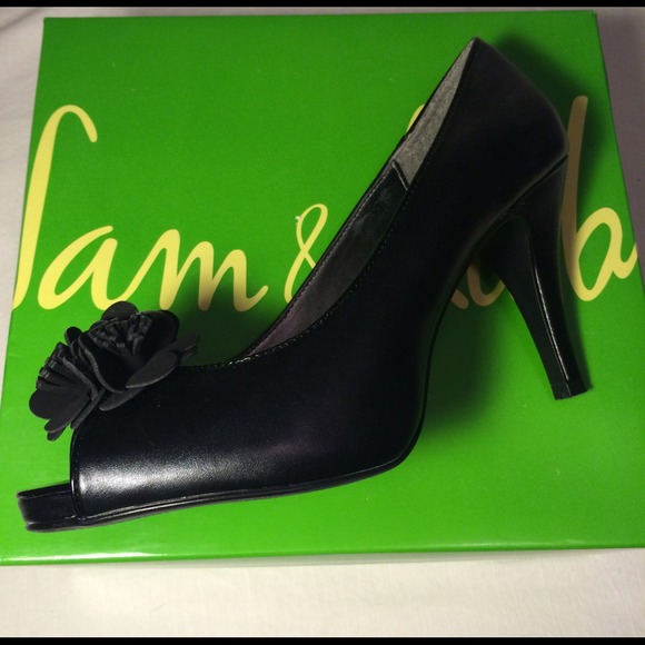 ‼️Sam & Libby peep toe black heels - Picture 2 of 4