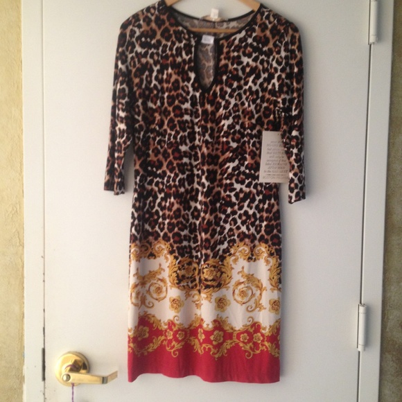Boston Proper final ❤️ Animal Scroll Shift Dress❤ - Picture 2 of 4