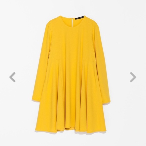 SOLD! Zara Yellow Baby Doll Long Sleeve Dress - Picture 3 of 3