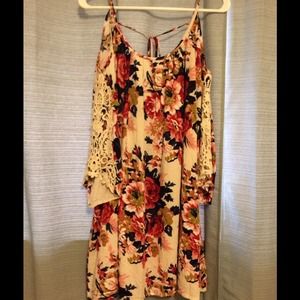 vintage floral backless dress