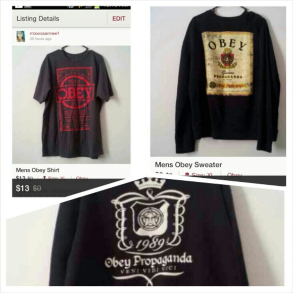 Mens Obey Bundle Crewnecks and Shirt