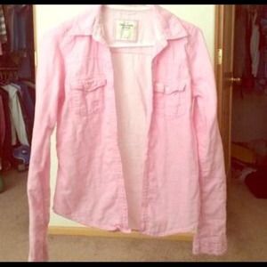 Abercrombie and Fitch baby pink button up