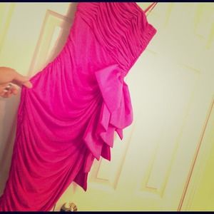 Fuchsia asymmetrical Cocktail / evening dress