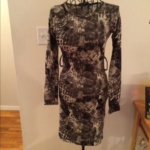 Animal print sweater dress