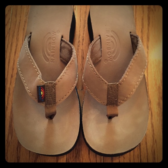 Rainbow platform flip flops!