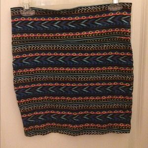Charlotte Russe Aztec Stretch Mini Skirt Size M
