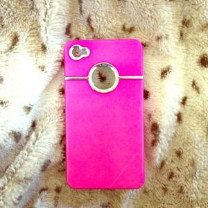 Hard plastic hot pink iPhone 4/4s case