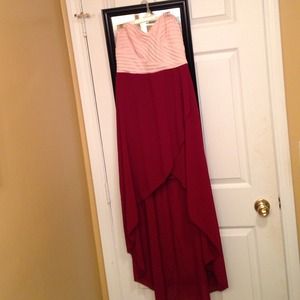 Charlotte Russe high low blush pink/maroon dress