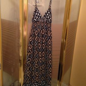 Tan black and white beautiful Maxi dress