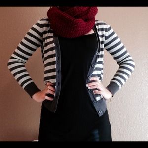 Heritage 1981 Grey & Dark Grey Stripe Cardigan