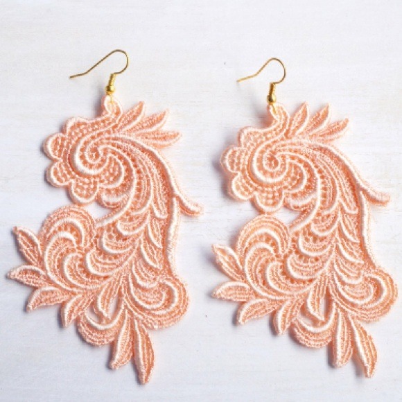 Coral Lace Earrings
