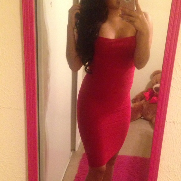 Bebe red bandage dress