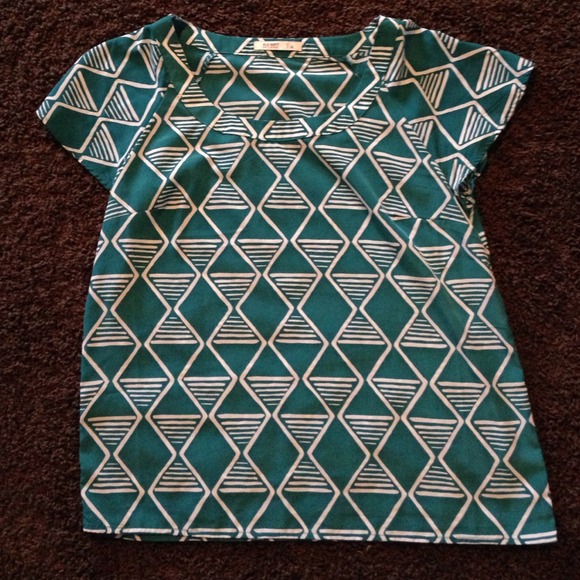 Teal and White Top