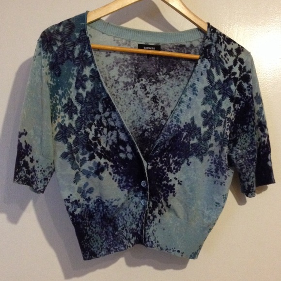 Blue & purple patterned Express cardigan - Picture 1 of 3