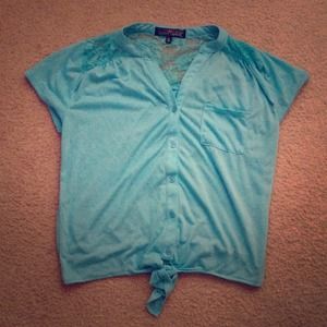 blue button down shirt